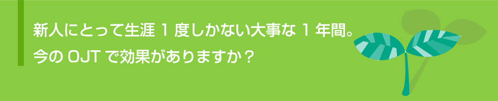 新人にとって生涯に1度しかない大切な1年間。